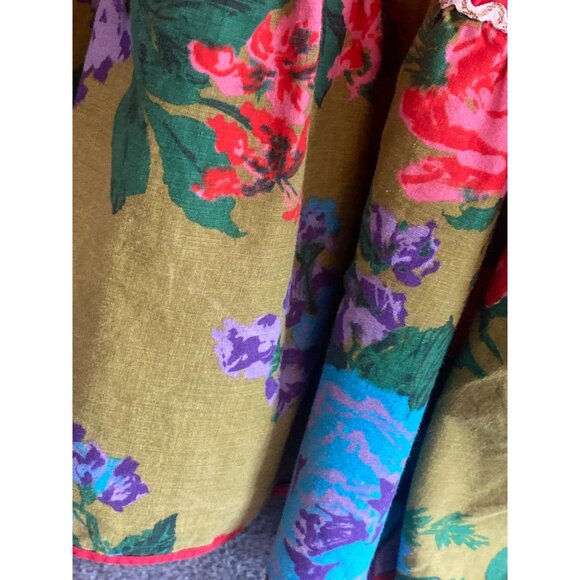 VTG Apron Over The Head Floral Red Green Blue Child Baker Pretend Play - Picture 2 of 13